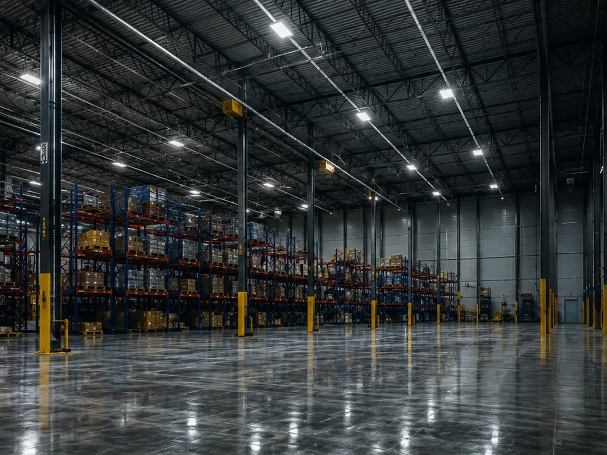 A warehouse floor serviced by SFL Maintenance
